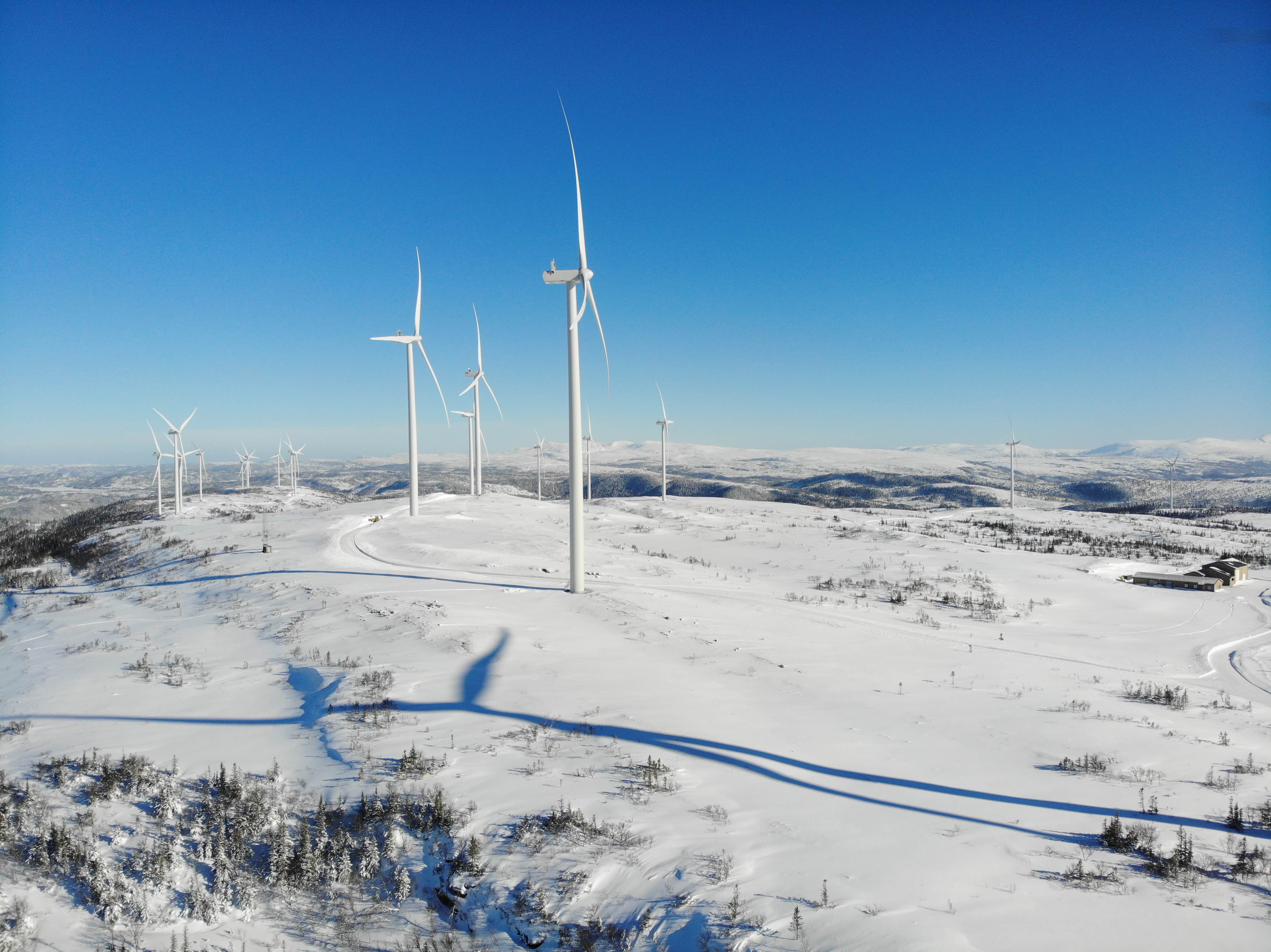 Stokkfjellet vindpark vintertid