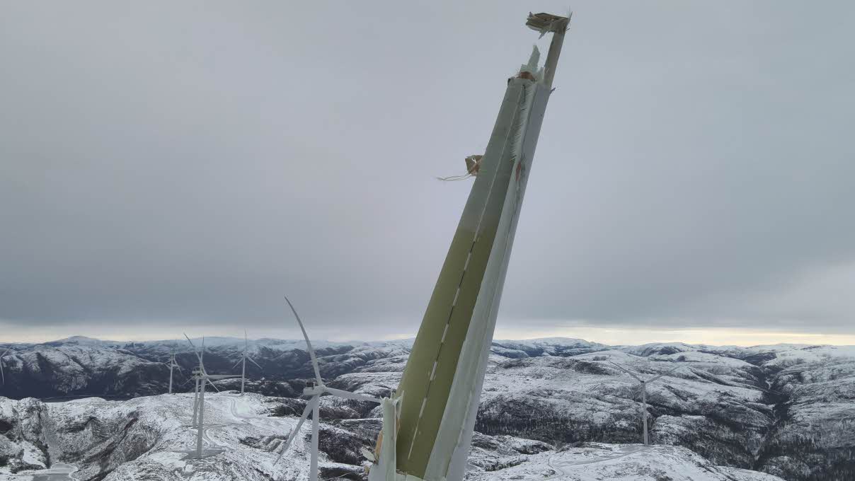 Sørmarkfjellet vindpark skader turbin 4